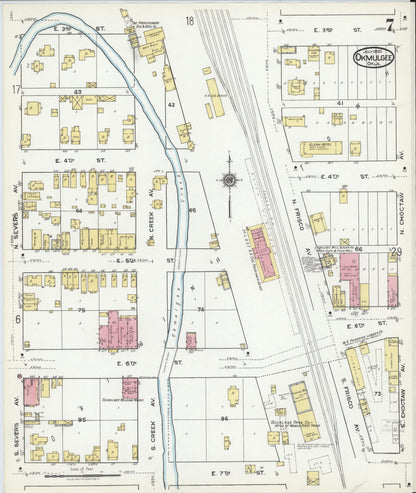 Sanborn Fire Insurance Map from Okmulgee, Okmulgee County, Oklahoma (1920), Sheet #0007 - Complete Map Set gallery image, historic Sanborn map, vintage wall art, Oklahoma Oklahoma
