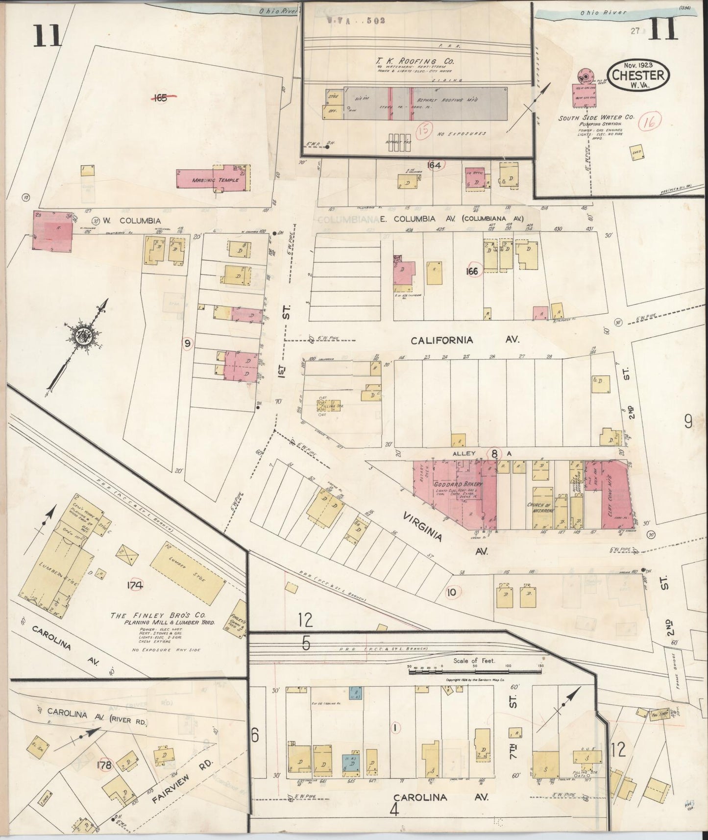 Sanborn Fire Insurance Map from Chester, Hancock County, West Virginia (1942), Sheet #0011 - Complete Map Set gallery image, historic Sanborn map, vintage wall art, West Virginia West Virginia