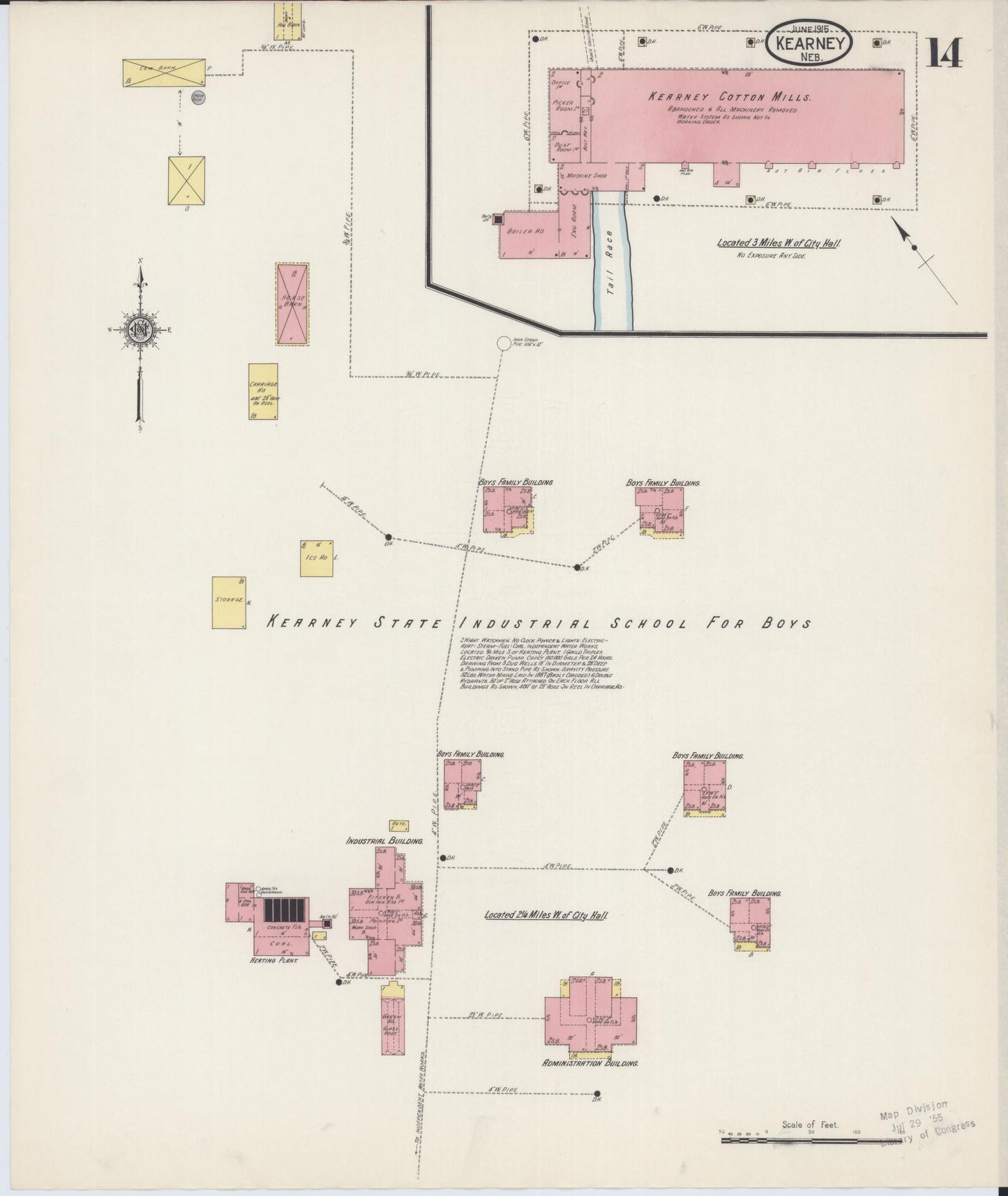 Sanborn Fire Insurance Map from Kearney, Buffalo County, Nebraska (1915), Sheet #0014 - Complete Map Set gallery image, historic Sanborn map, vintage wall art, Nebraska Nebraska