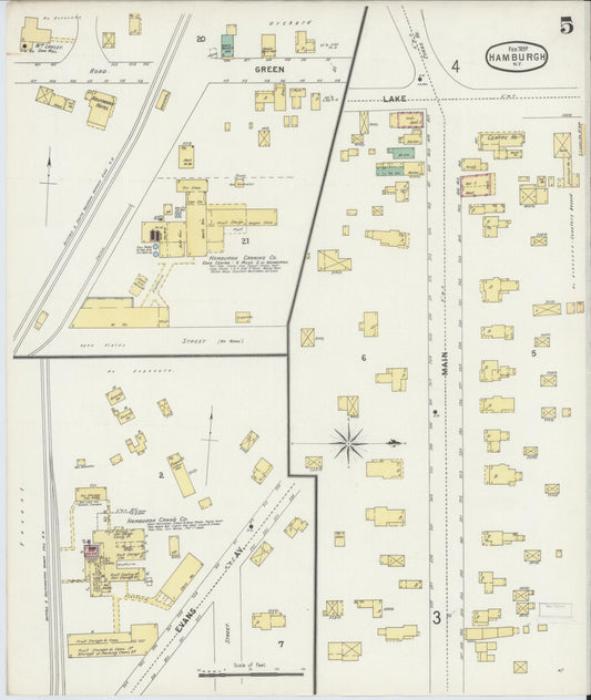 Sanborn Fire Insurance Map from Hamburg, Erie County, New York (1897), Sheet #0005 - Historic Sanborn Fire Insurance Map Print, vintage old map wall art, antique decor, genealogy gift, New York New York map