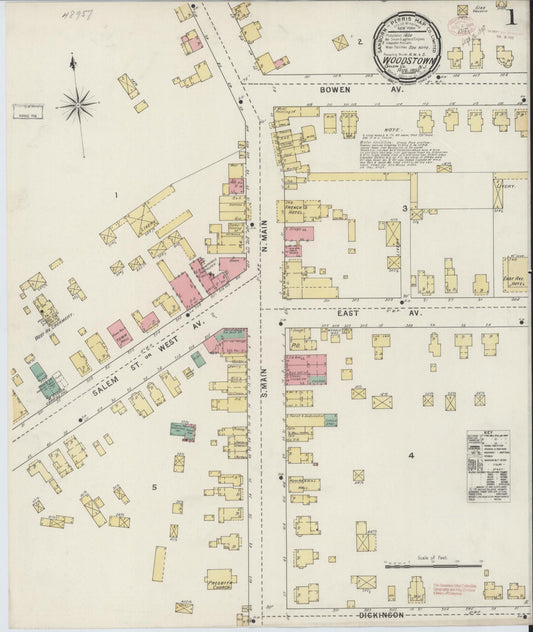 Sanborn Fire Insurance Map from Woodstown, Salem County, New Jersey. (1895) – Historic Sanborn Fire Insurance Map Print