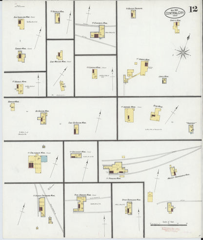 Sanborn Fire Insurance Map from Central City, Gilpin County, Colorado (1900), Sheet #0012 - Complete Map Set gallery image, historic Sanborn map, vintage wall art, Colorado Colorado