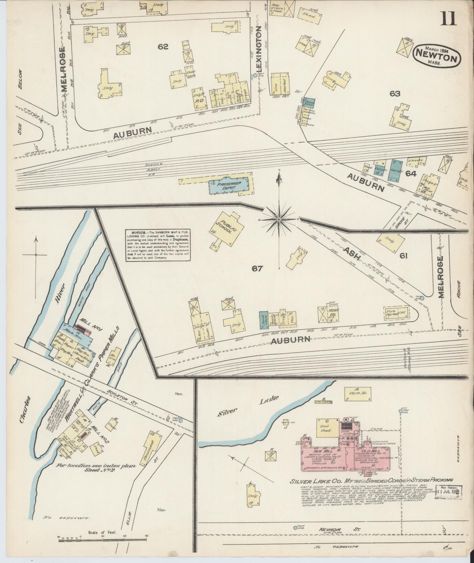 Sanborn Fire Insurance Map from Newton, Middlesex County, Massachusetts (1884), Sheet #0011 - Complete Map Set gallery image, historic Sanborn map, vintage wall art, Massachusetts Massachusetts