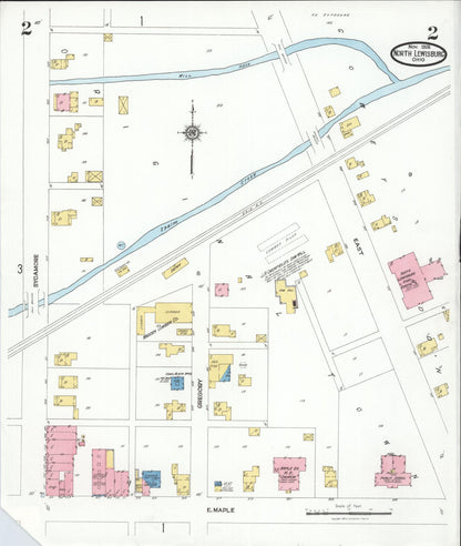 Sanborn Fire Insurance Map from North Lewisburg, Champaign County, Ohio (1926), Sheet #0002 - Historic Sanborn Fire Insurance Map Print, vintage old map wall art, antique decor, genealogy gift, Ohio Ohio map