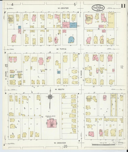 Sanborn Fire Insurance Map from Fostoria, Seneca, Hancock, And Wood Counties, Ohio (1914), Sheet #0011 - Complete Map Set gallery image, historic Sanborn map, vintage wall art, Ohio Ohio