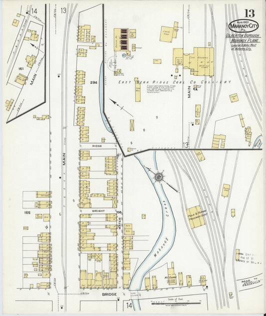 Sanborn Fire Insurance Map from Mahanoy City, Schuylkill County, Pennsylvania (1920), Sheet #0013 - Historic Sanborn Fire Insurance Map Print, vintage old map wall art, antique decor, genealogy gift, Pennsylvania Pennsylvania map