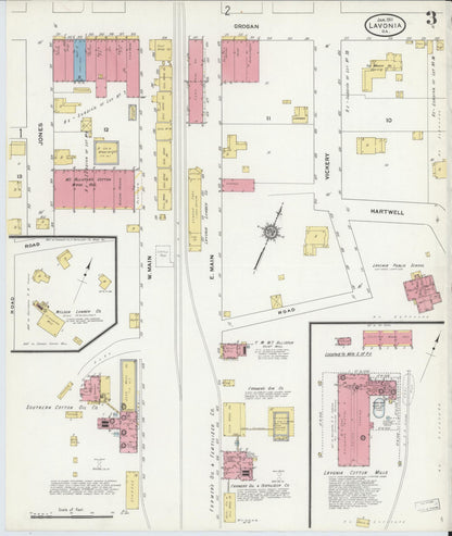 Sanborn Fire Insurance Map from Lavonia, Franklin County, Georgia (1911), Sheet #0003 - Complete Map Set gallery image, historic Sanborn map, vintage wall art, Georgia Georgia