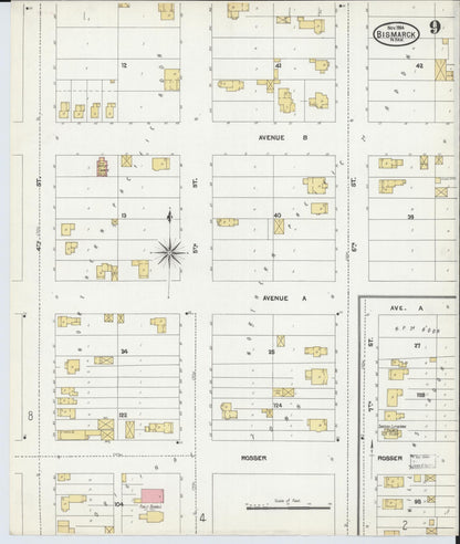 Sanborn Fire Insurance Map from Bismarck, Burleigh County, North Dakota (1904), Sheet #0009 - Complete Map Set gallery image, historic Sanborn map, vintage wall art, North Dakota North Dakota