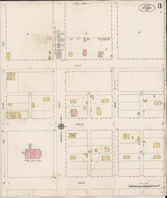 Sanborn Fire Insurance Map from Hysham, Treasure County, Montana (1927), Sheet #0003 - Historic Sanborn Fire Insurance Map Print, vintage old map wall art, antique decor, genealogy gift, Montana Montana map
