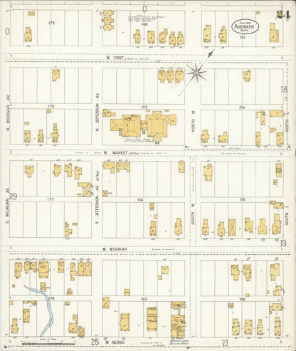 Sanborn Fire Insurance Map from Aberdeen, Grays Harbor County, Washington (1906), Sheet #0024 - Complete Map Set gallery image, historic Sanborn map, vintage wall art, Washington Washington