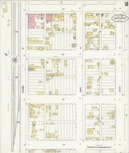 Sanborn Fire Insurance Map from Northport, Stevens County, Washington (1908), Sheet #0002 - Complete Map Set gallery image, historic Sanborn map, vintage wall art, Washington Washington