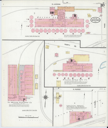 Sanborn Fire Insurance Map from Macomb, Mcdonough County, Illinois (1910), Sheet #0010 - Historic Sanborn Fire Insurance Map Print, vintage old map wall art, antique decor, genealogy gift, Illinois Illinois map