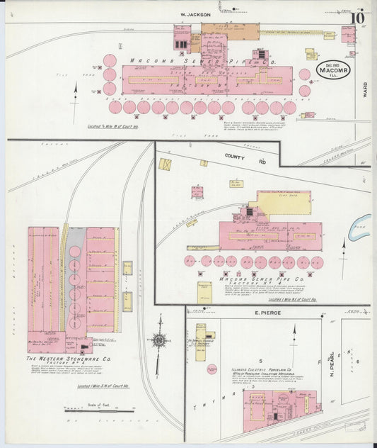 Sanborn Fire Insurance Map from Macomb, Mcdonough County, Illinois (1910), Sheet #0010 - Historic Sanborn Fire Insurance Map Print, vintage old map wall art, antique decor, genealogy gift, Illinois Illinois map
