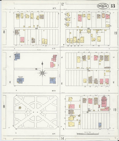 Sanborn Fire Insurance Map from Douglas, Cochise County, Arizona (1909), Sheet #0013 - Complete Map Set gallery image, historic Sanborn map, vintage wall art, Arizona Arizona
