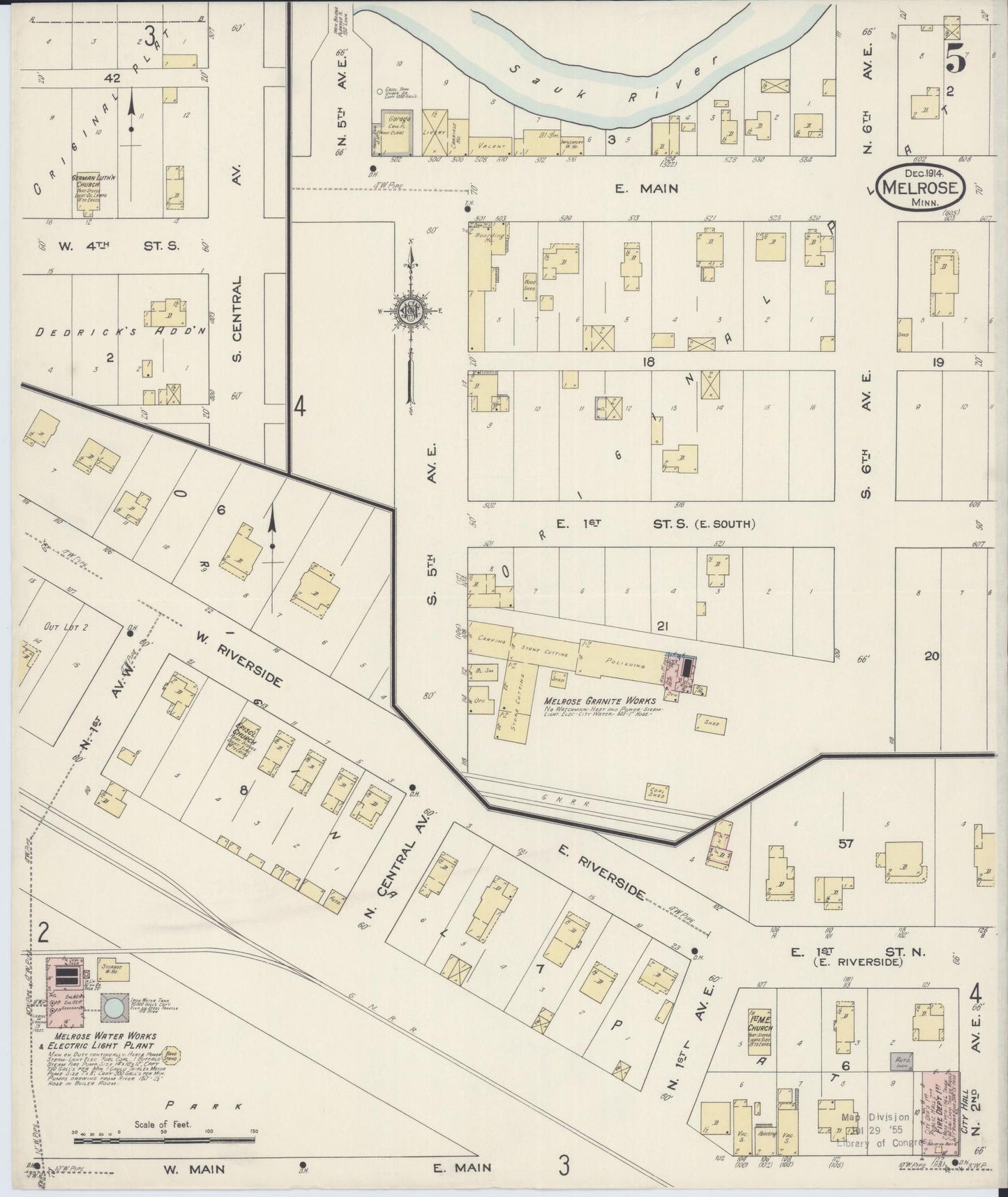 Sanborn Fire Insurance Map from Melrose, Stearns County, Minnesota (1914), Sheet #0005 - Historic Sanborn Fire Insurance Map Print, vintage old map wall art, antique decor, genealogy gift, Minnesota Minnesota map