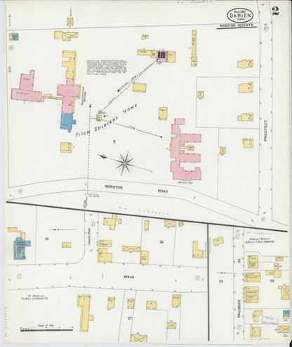Sanborn Fire Insurance Map from Darien, Fairfield County, Connecticut (1906), Sheet #0002 - Complete Map Set gallery image, historic Sanborn map, vintage wall art, Connecticut Connecticut