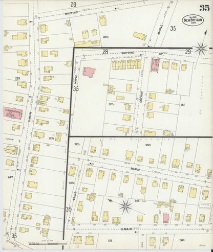 Sanborn Fire Insurance Map from New Britain, Hartford County, Connecticut (1901), Sheet #0035 - Complete Map Set gallery image, historic Sanborn map, vintage wall art, Connecticut Connecticut