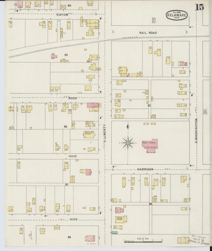 Sanborn Fire Insurance Map from Delaware, Delaware County, Ohio (1895), Sheet #0015 - Complete Map Set gallery image, historic Sanborn map, vintage wall art, Sanborn Fire Insurance Map from Delaware Delaware