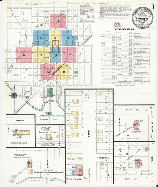 Sanborn Fire Insurance Map from Larned, Pawnee County, Kansas. (1911) – Historic Sanborn Fire Insurance Map Print