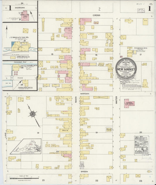 Sanborn Fire Insurance Map from New Market, Shenandoah County, Virginia. (1923) – Historic Sanborn Fire Insurance Map Print