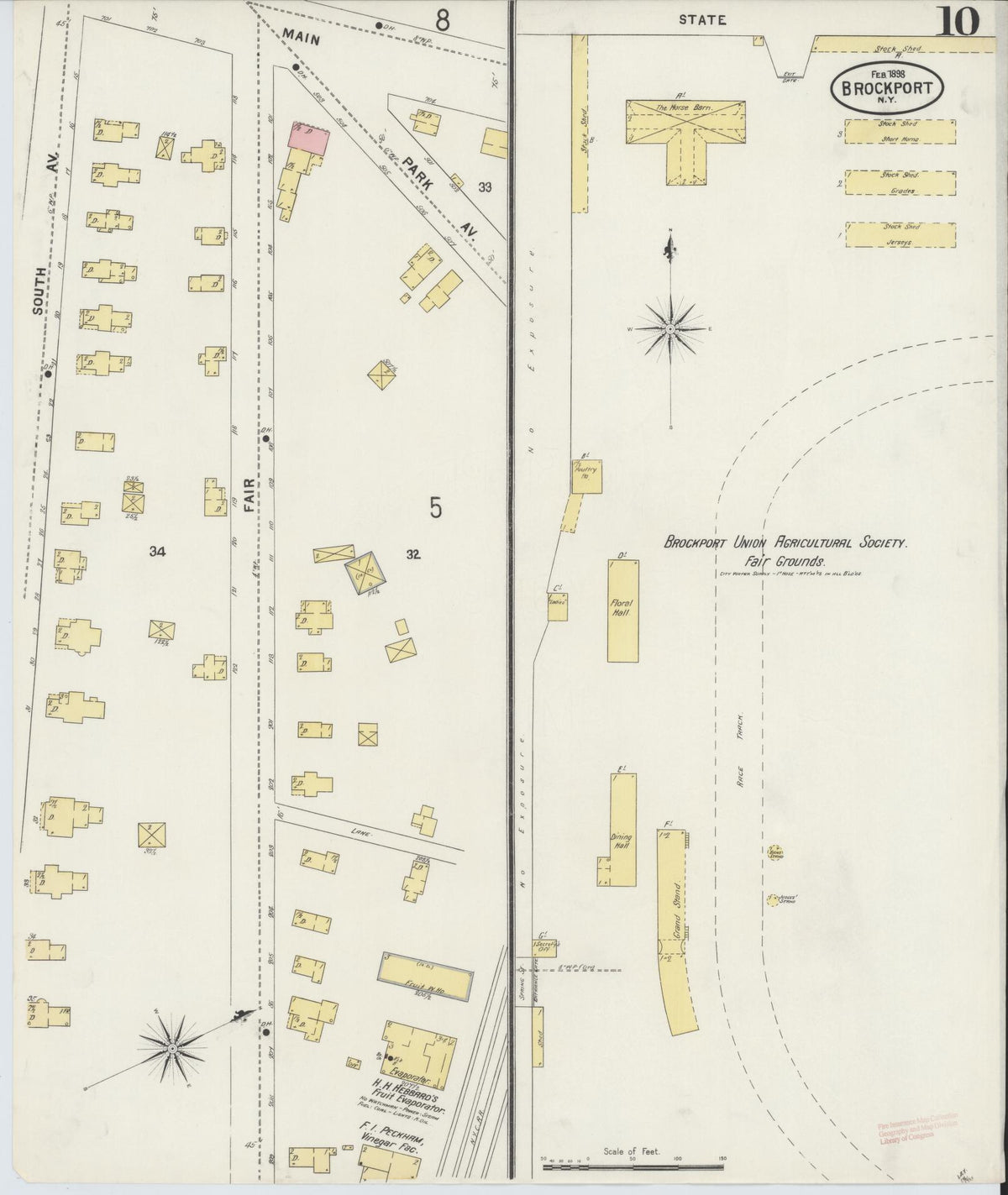 Sanborn Fire Insurance Map from Brockport, Monroe County, New York (1898), Sheet #0010 - Complete Map Set gallery image, historic Sanborn map, vintage wall art, New York New York