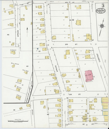 Sanborn Fire Insurance Map from Parsons, Tucker County, West Virginia (1921), Sheet #0003 - Complete Map Set gallery image, historic Sanborn map, vintage wall art, West Virginia West Virginia