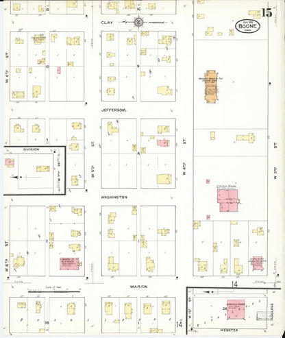 Sanborn Fire Insurance Map from Boone, Boone County, Iowa (1916), Sheet #0015 - Historic Sanborn Fire Insurance Map Print