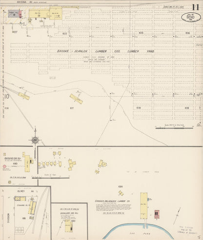 Sanborn Fire Insurance Map from Bend, Deschutes County, Oregon (1917), Sheet #0011 - Complete Map Set gallery image, historic Sanborn map, vintage wall art, Oregon Oregon
