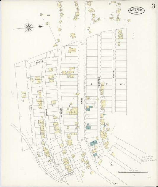 Sanborn Fire Insurance Map from Mercur, Toele County, Utah (1898), Sheet #0003 - Historic Sanborn Fire Insurance Map Print, vintage old map wall art, antique decor, genealogy gift, Utah Utah map