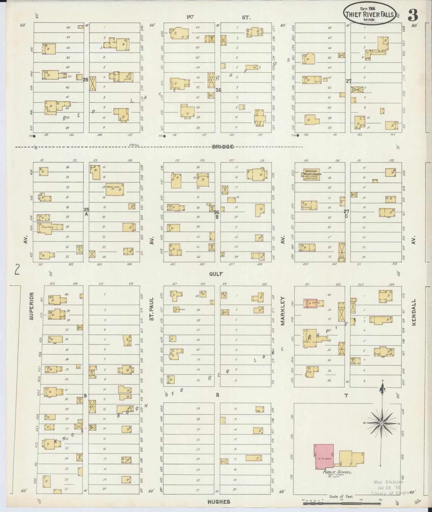 Sanborn Fire Insurance Map from Thief River Falls, Pennington County, Minnesota (1906), Sheet #0003 - Complete Map Set gallery image, historic Sanborn map, vintage wall art, Minnesota Minnesota