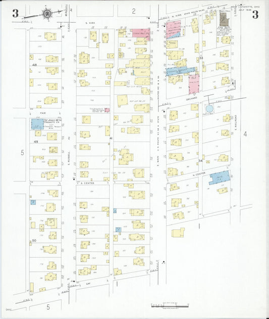Sanborn Fire Insurance Map from West Lafayette, Coshocton County, Ohio (1946), Sheet #0003 - Historic Sanborn Fire Insurance Map Print, vintage old map wall art, antique decor, genealogy gift, Ohio Ohio map