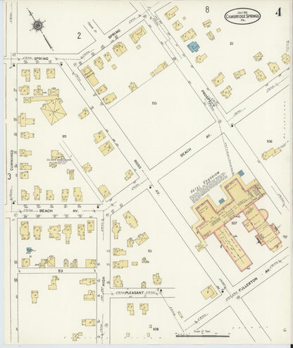 Sanborn Fire Insurance Map from Cambridge Springs, Crawford County, Pennsylvania (1911), Sheet #0004 - Complete Map Set gallery image, historic Sanborn map, vintage wall art, Pennsylvania Pennsylvania