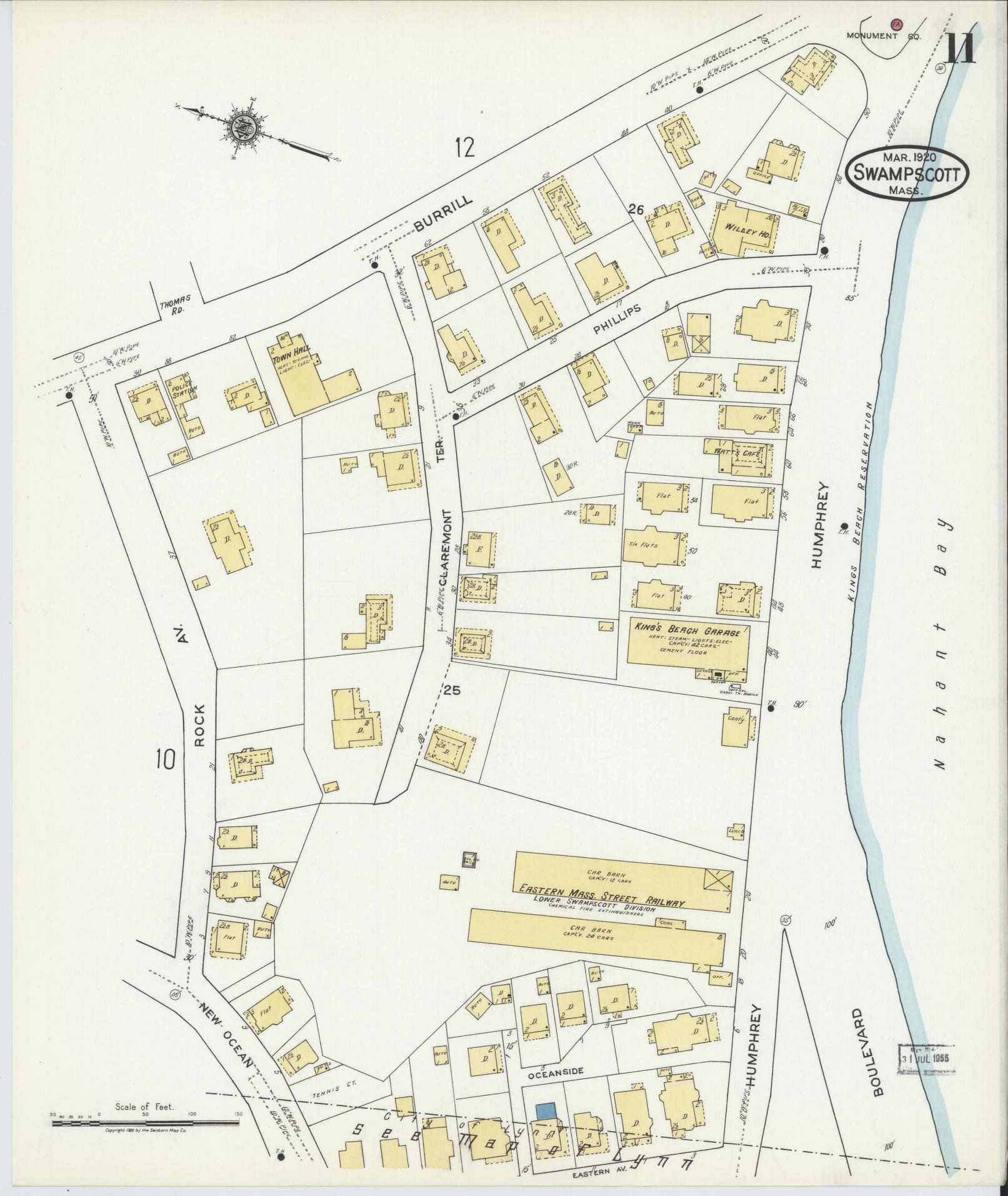 Sanborn Fire Insurance Map from Swampscott, Essex County, Massachusetts (1920), Sheet #0011 - Complete Map Set gallery image, historic Sanborn map, vintage wall art, Massachusetts Massachusetts