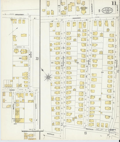 Sanborn Fire Insurance Map from Everett, Middlesex County, Massachusetts (1903), Sheet #0011 - Complete Map Set gallery image, historic Sanborn map, vintage wall art, Massachusetts Massachusetts