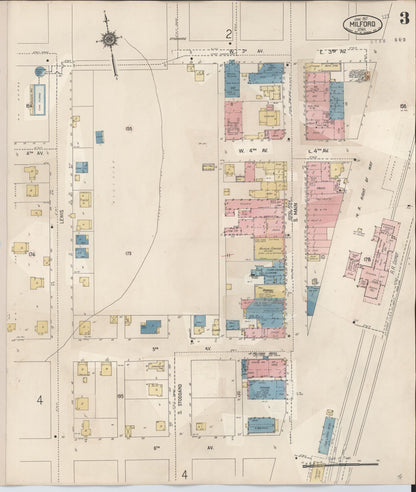 Sanborn Fire Insurance Map from Milford, Beaver County, Utah (1931), Sheet #0003 - Complete Map Set gallery image, historic Sanborn map, vintage wall art, Utah Utah