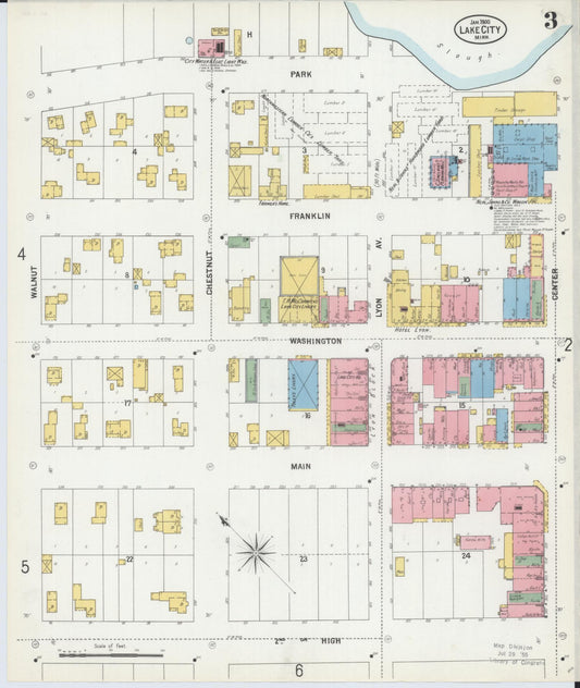Sanborn Fire Insurance Map from Lake City, Wabasha County, Minnesota (1900), Sheet #0003 - Historic Sanborn Fire Insurance Map Print, vintage old map wall art, antique decor, genealogy gift, Minnesota Minnesota map