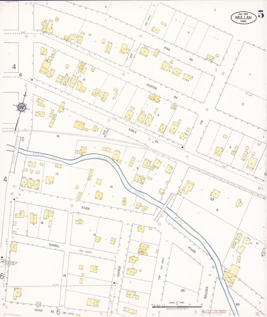 Sanborn Fire Insurance Map from Mullan, Shoshone County, Idaho (1918), Sheet #0005 - Historic Sanborn Fire Insurance Map Print, vintage old map wall art, antique decor, genealogy gift, Idaho Idaho map