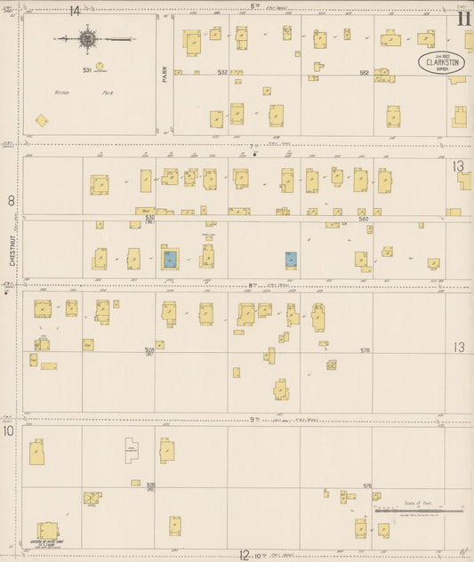 Sanborn Fire Insurance Map from Clarkston, Asotin County, Washington (1922), Sheet #0011 - Historic Sanborn Fire Insurance Map Print, vintage old map wall art, antique decor, genealogy gift, Washington Washington map