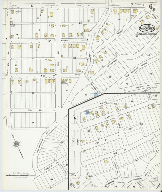 Sanborn Fire Insurance Map from Manchester, Meriweather County, Georgia. (1921), Sheet 6 – Historic Sanborn Fire Insurance Map Print