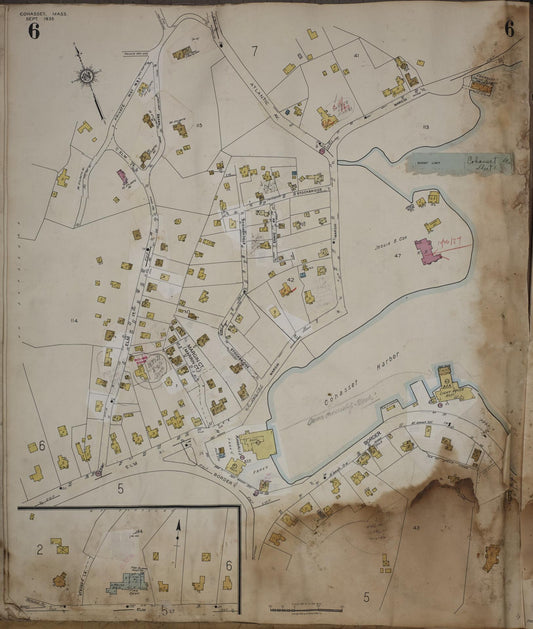 Sanborn Fire Insurance Map from Cohasset, Norfolk County, Massachusetts (1963), Sheet #0006 - Historic Sanborn Fire Insurance Map Print, vintage old map wall art, antique decor, genealogy gift, Massachusetts Massachusetts map