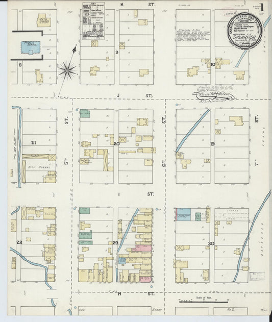 Sanborn Fire Insurance Map from Spearfish, Lawrence County, South Dakota. (1891) – Historic Sanborn Fire Insurance Map Print
