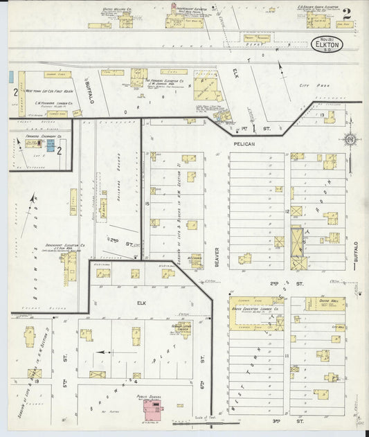 Sanborn Fire Insurance Map from Elkton, Brookings County, South Dakota (1911), Sheet #0002 - Historic Sanborn Fire Insurance Map Print, vintage old map wall art, antique decor, genealogy gift, South Dakota South Dakota map