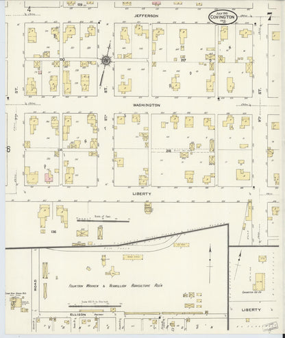 Sanborn Fire Insurance Map from Covington, Fountain County, Indiana (1910), Sheet #0007 - Complete Map Set gallery image, historic Sanborn map, vintage wall art, Indiana Indiana