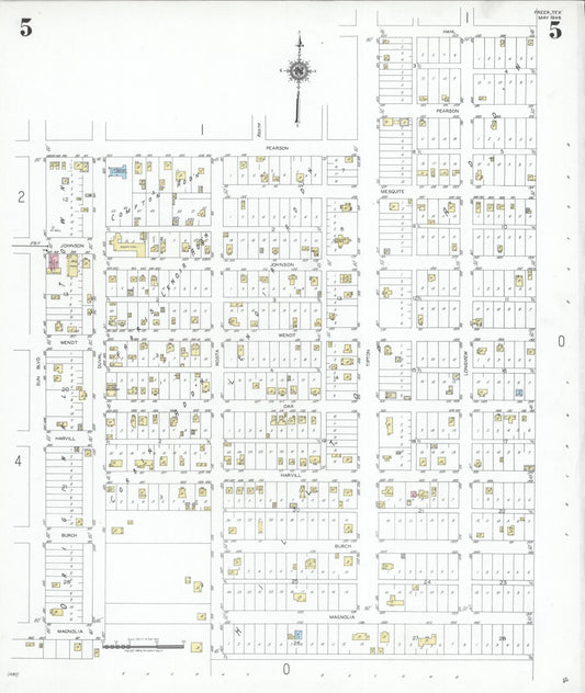 Sanborn Fire Insurance Map from Freer, Duval County, Texas (1948), Sheet #0005 - Historic Sanborn Fire Insurance Map Print, vintage old map wall art, antique decor, genealogy gift, Texas Texas map