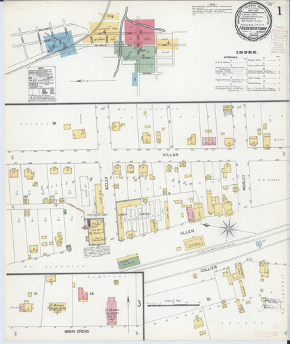 Sanborn Fire Insurance Map from Fredericktown, Madison County, Missouri (1900), Sheet #0001 - Complete Map Set gallery image, historic Sanborn map, vintage wall art, Missouri Missouri