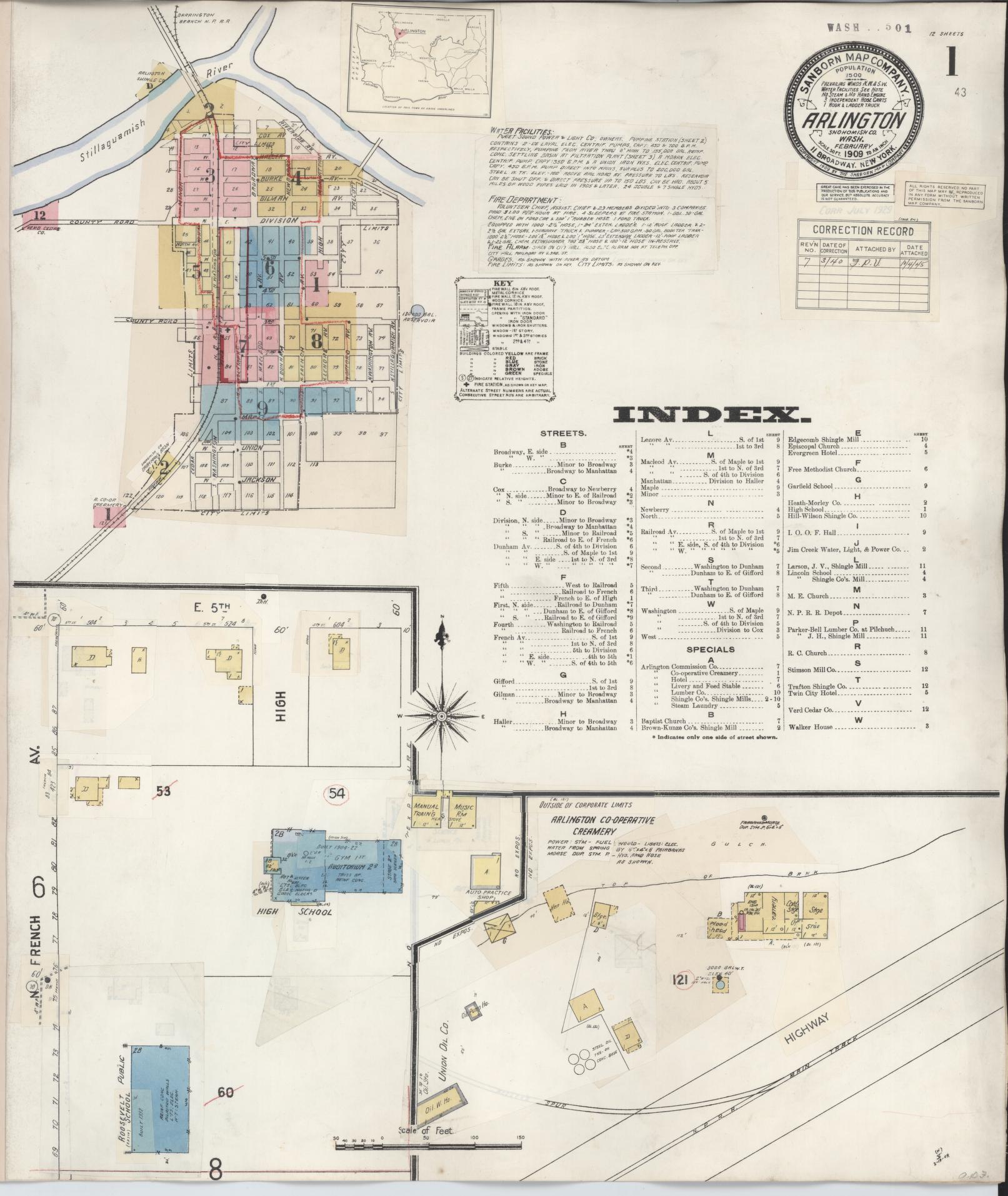 Sanborn Fire Insurance Map from Arlington, Snohomish County, Washington. (1940) – Historic Sanborn Fire Insurance Map Print