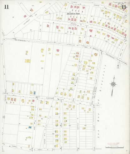 Sanborn Fire Insurance Map from Hyattsville, Prince Georges County, Maryland (1933), Sheet #0011 - Complete Map Set gallery image, historic Sanborn map, vintage wall art, Maryland Maryland