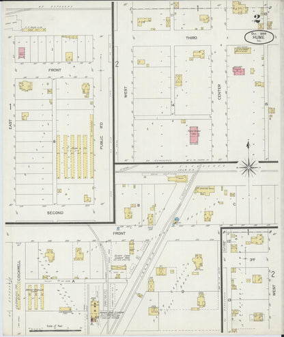 Sanborn Fire Insurance Map from Hume, Edgar County, Illinois (1899), Sheet #0002 - Complete Map Set gallery image, historic Sanborn map, vintage wall art, Illinois Illinois
