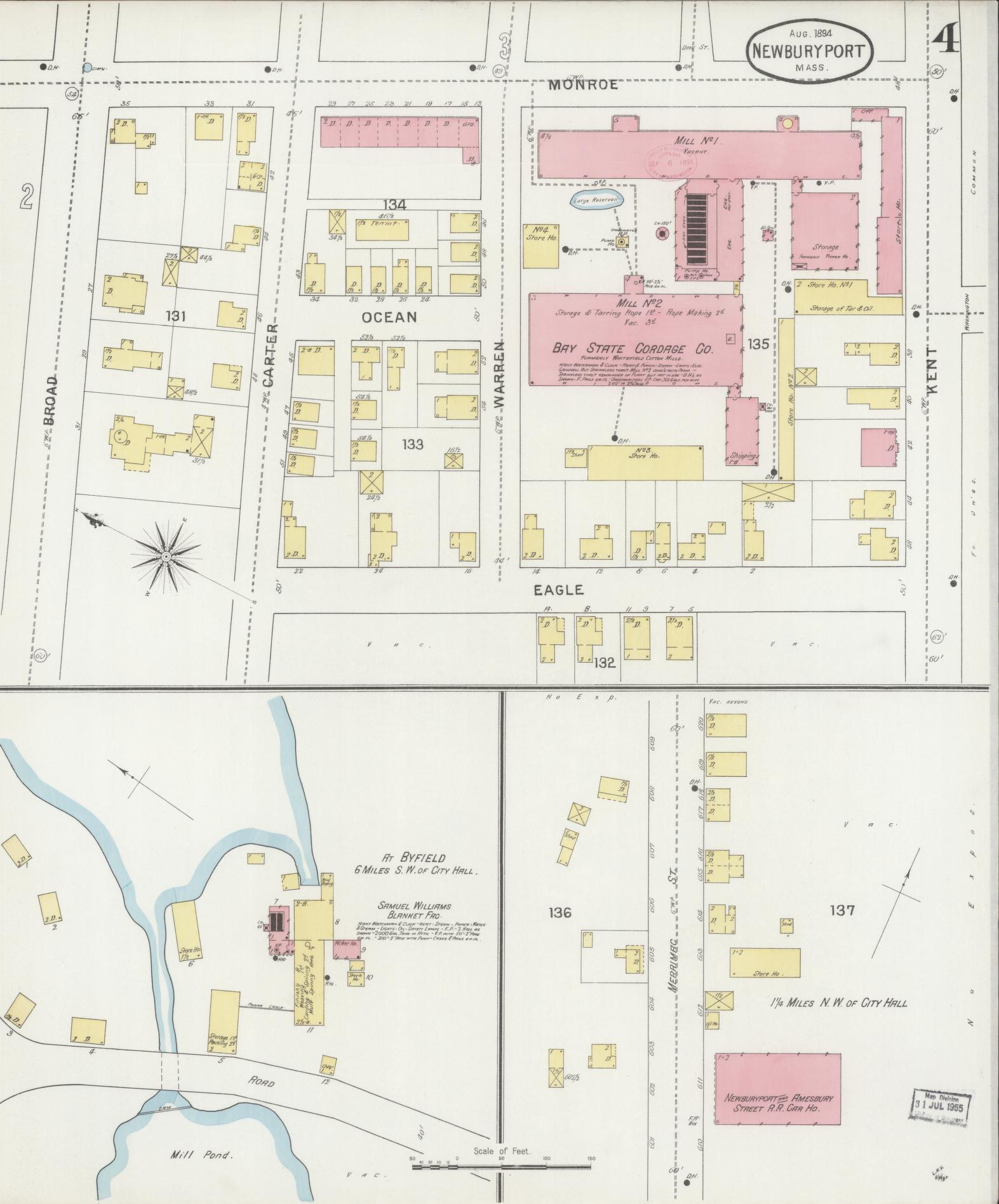 Sanborn Fire Insurance Map from Newburyport, Essex County, Massachusetts (1894), Sheet #0004 - Complete Map Set gallery image, historic Sanborn map, vintage wall art, Massachusetts Massachusetts