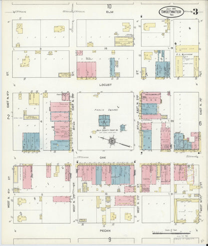 Sanborn Fire Insurance Map from Sweetwater, Nolan County, Texas (1914), Sheet #0003 - Complete Map Set gallery image, historic Sanborn map, vintage wall art, Texas Texas